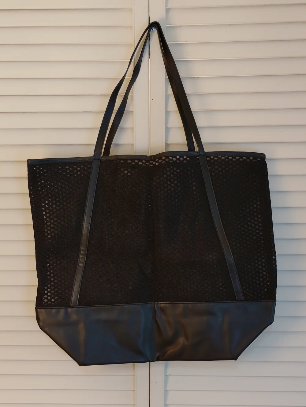 Victoria's Secret Black Tote with Pink Logo Text